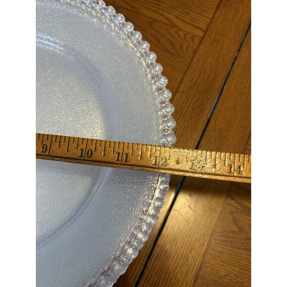 Set Of 12 Round Acrylic Hobnail Trim Party Cookie Trays Appetizer Wedding Clear - Picture 3 of 6